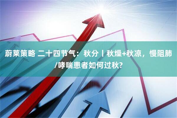 蔚莱策略 二十四节气：秋分丨秋燥+秋凉，慢阻肺/哮喘患者如何过秋?