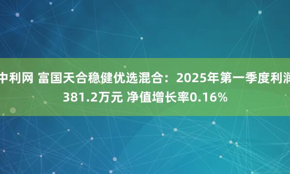 中利网 富国天合稳健优选混合：2025年第一季度利润381.2万元 净值增长率0.16%